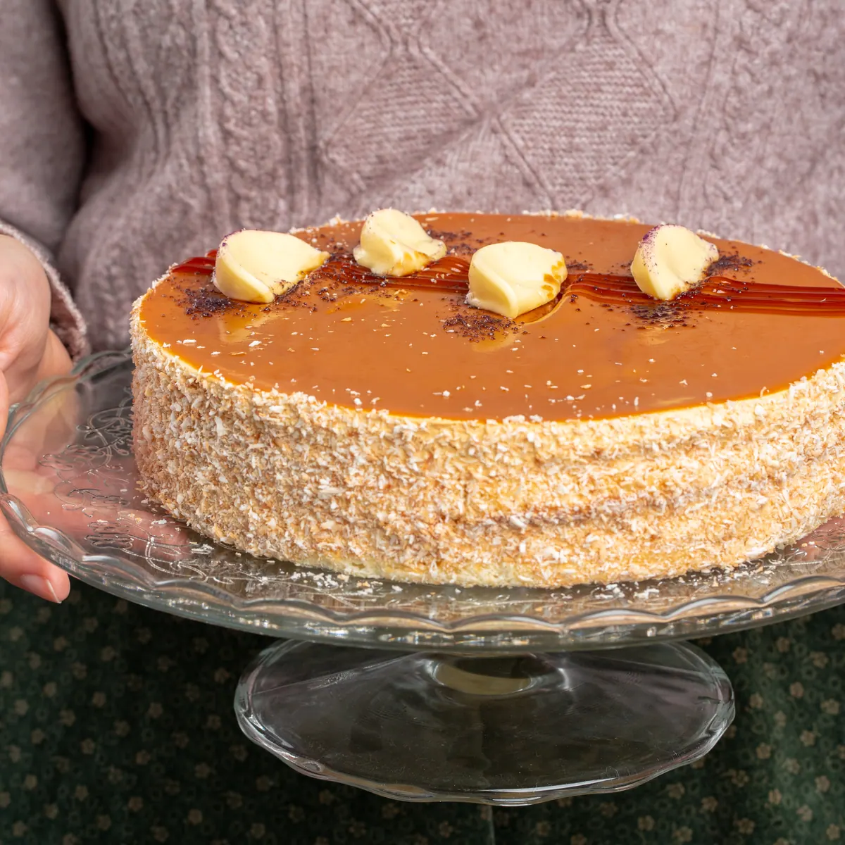 Tarta de turrón sin horno